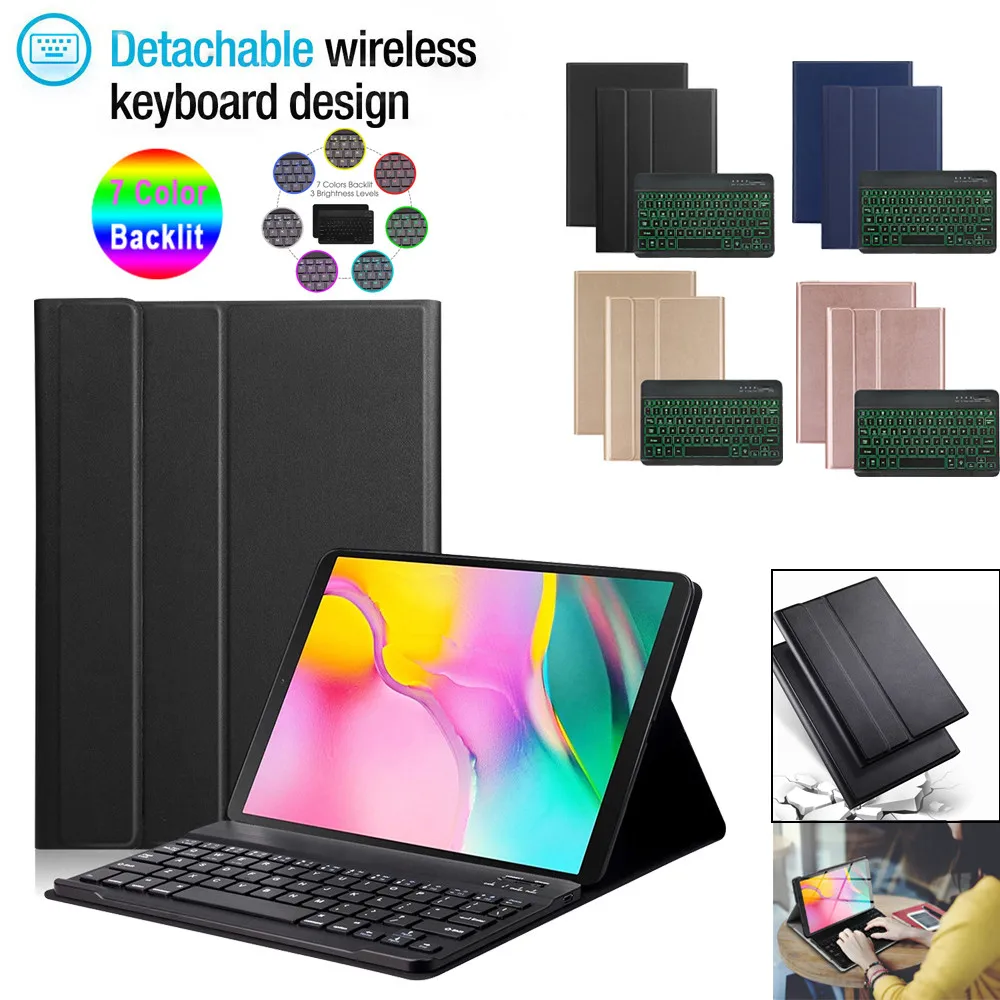 Bluetooth Keyboard Tablet Case for Samsung Galaxy Tab S5e 10.5 2019 SM-T720 SM-T725 Fabric with 7 Backlit Light Keyboard Cover
Bluetooth Keyboard Tablet Case for Samsung Galaxy Tab S5e 10.5 2019 SM-T720 SM-T725 Fabric with 7 Backlit Light Keyboard Cover