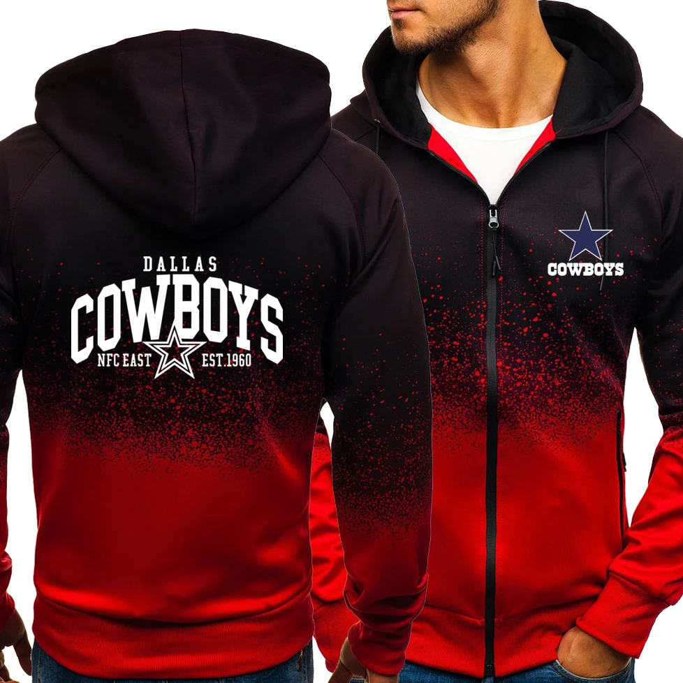 New Spring Autumn Men Dallas Cowboys Logo Hoodies Casual HipHop Harajuku Gradient Color Fleece Hooded Sweatshirts Zipper Jacket 
New Spring Autumn Men Dallas Cowboys Logo Hoodies Casual HipHop Harajuku Gradient Color Fleece Hooded Sweatshirts Zipper Jacket