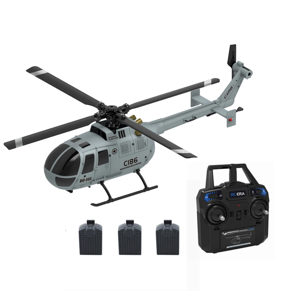 RC ERA C186 2.4G 4CH 6-Axis Gyro Altitude Hold BO-105 Flybarless RC Helicopter RTF Toy Drone
RC ERA C186 2.4G 4CH 6-Axis Gyro Altitude Hold BO-105 Flybarless RC Helicopter RTF Toy Drone