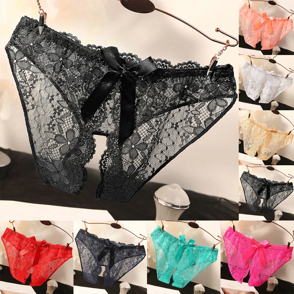 Sexy Women Lace Panties Open Crotch Thong G-string Briefs Crotchless Underwear Solid Bowknot Underwear
Sexy Women Lace Panties Open Crotch Thong G-string Briefs Crotchless Underwear Solid Bowknot Underwear