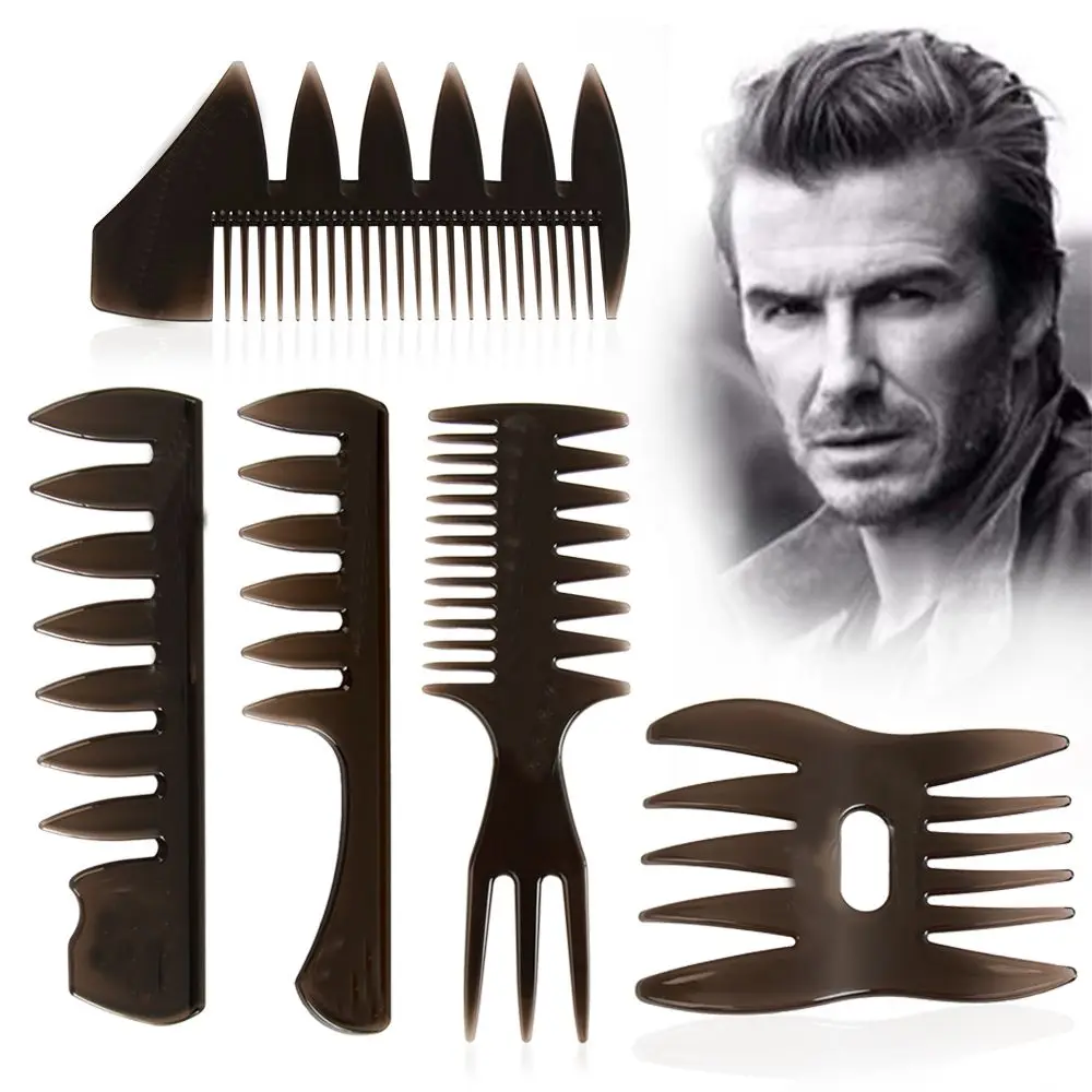 

Wide Tooth Hair Brush Fork Comb Oil Head Hairstyle Combing Men Beard Beauty Hairdressing Brush Salon BarberShop Styling Tools