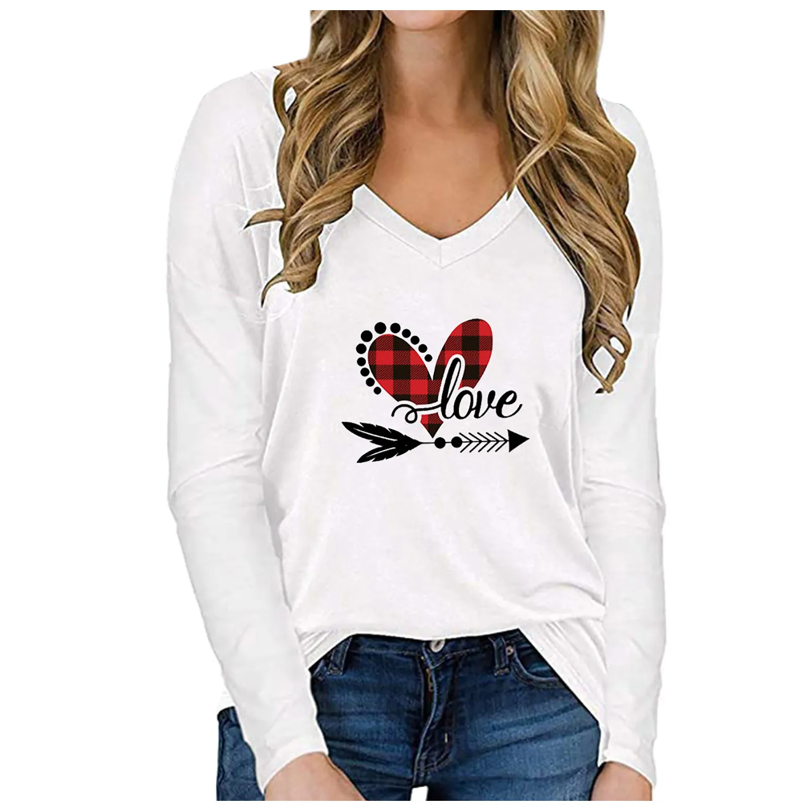 Women's Fashion Heart Print Long Sleeve V-neck T-Shirts Cotton Tee Elegant Women's T-shirts Female Casual Tops Рубашка Женская
Women's Fashion Heart Print Long Sleeve V-neck T-Shirts Cotton Tee Elegant Women's T-shirts Female Casual Tops Рубашка Женская