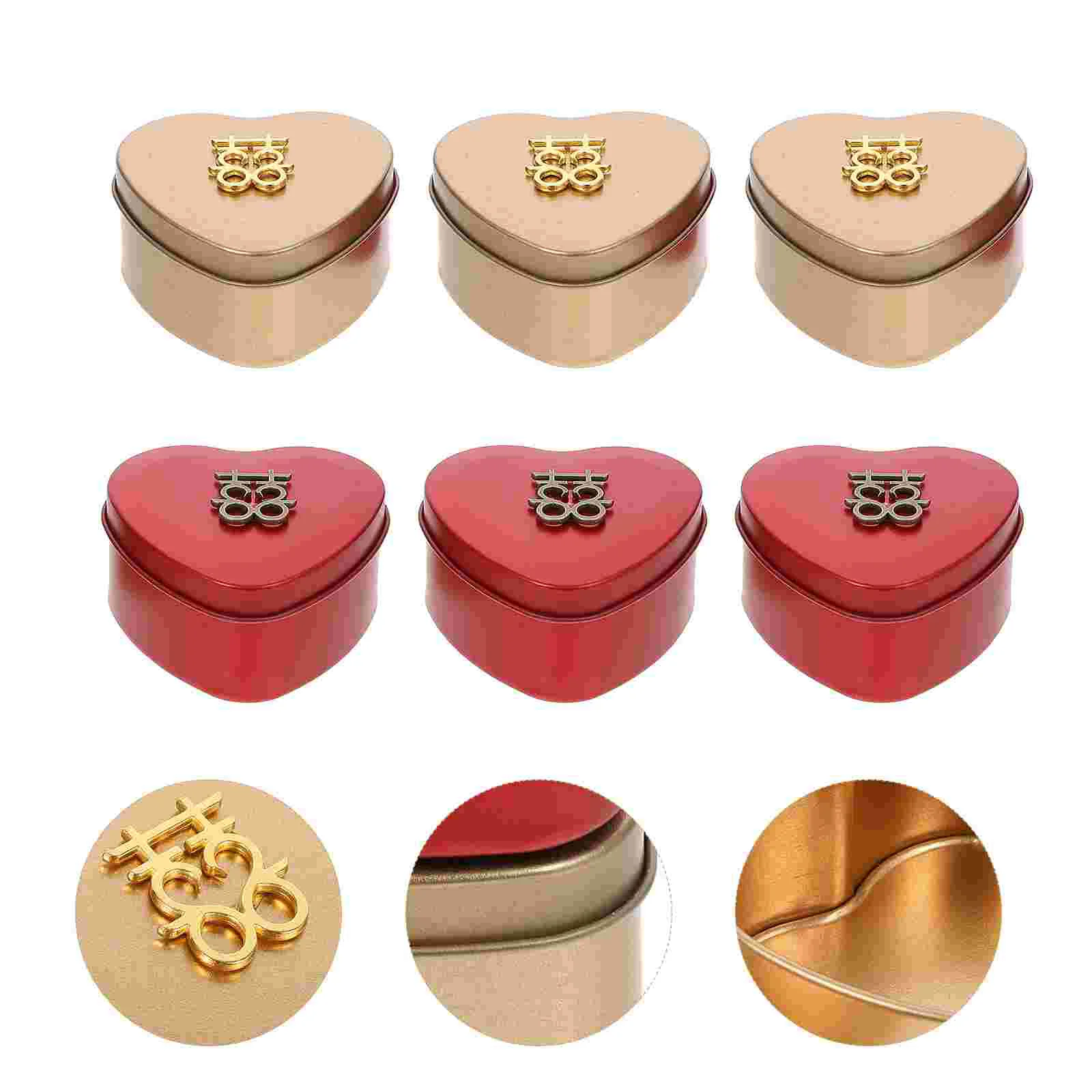 6 шт. жестяные банки для свадебных конфет, жестяные банки в форме сердца, жестяные банки для конфет, нежные подарочные коробки
6 шт. жестяные банки для свадебных конфет, жестяные банки в форме сердца, жестяные банки для конфет, нежные подарочные коробки