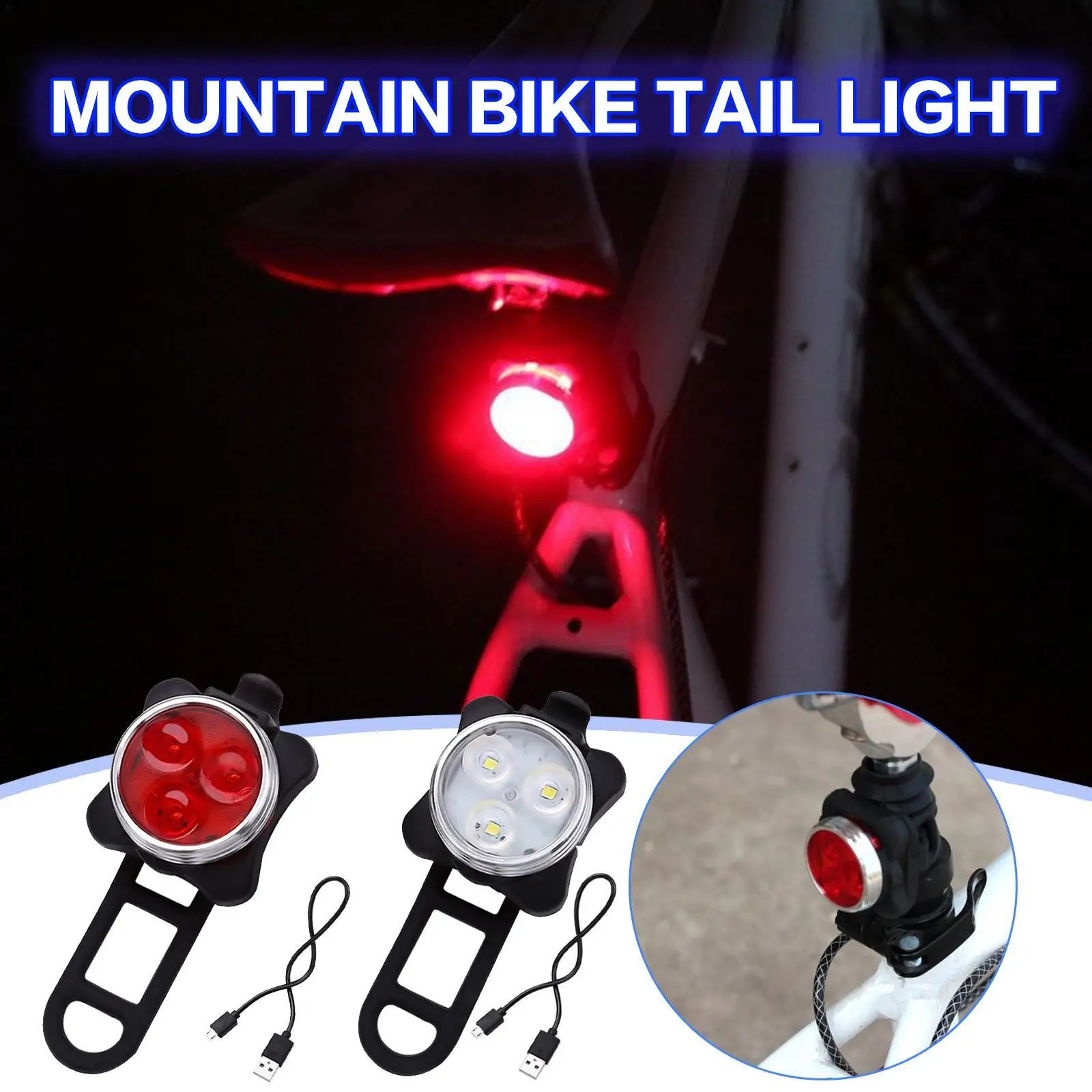 USB Rechargeable Bike Light Set,Super Bright Front Headlight and Rear LED Bicycle Light,650mah ,3 Light Mode Options
USB Rechargeable Bike Light Set,Super Bright Front Headlight and Rear LED Bicycle Light,650mah ,3 Light Mode Options