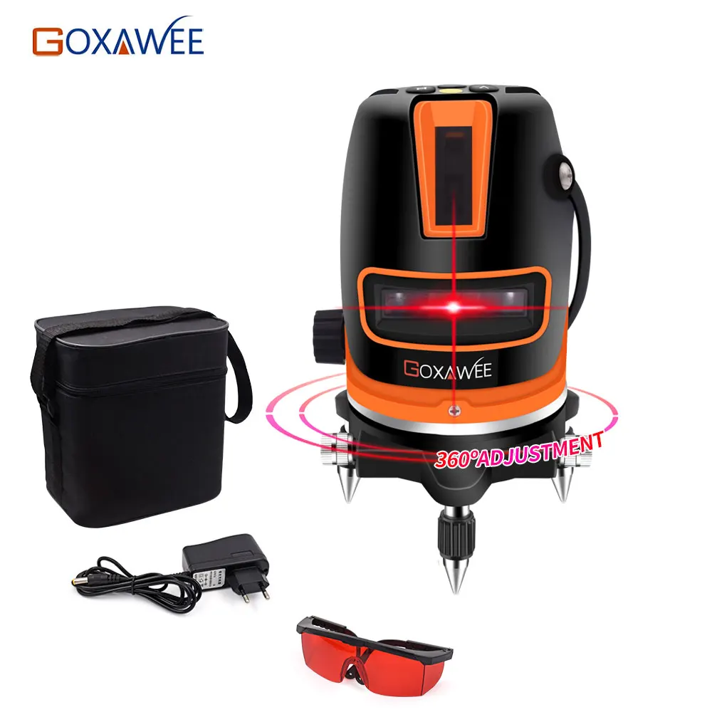 GOXAWEE Laser Level 360 Self Leveling 5 Lines 6 Points Automatic Vertical&Horizontal Tilt & Outdoor Mode
GOXAWEE Laser Level 360 Self Leveling 5 Lines 6 Points Automatic Vertical&Horizontal Tilt & Outdoor Mode