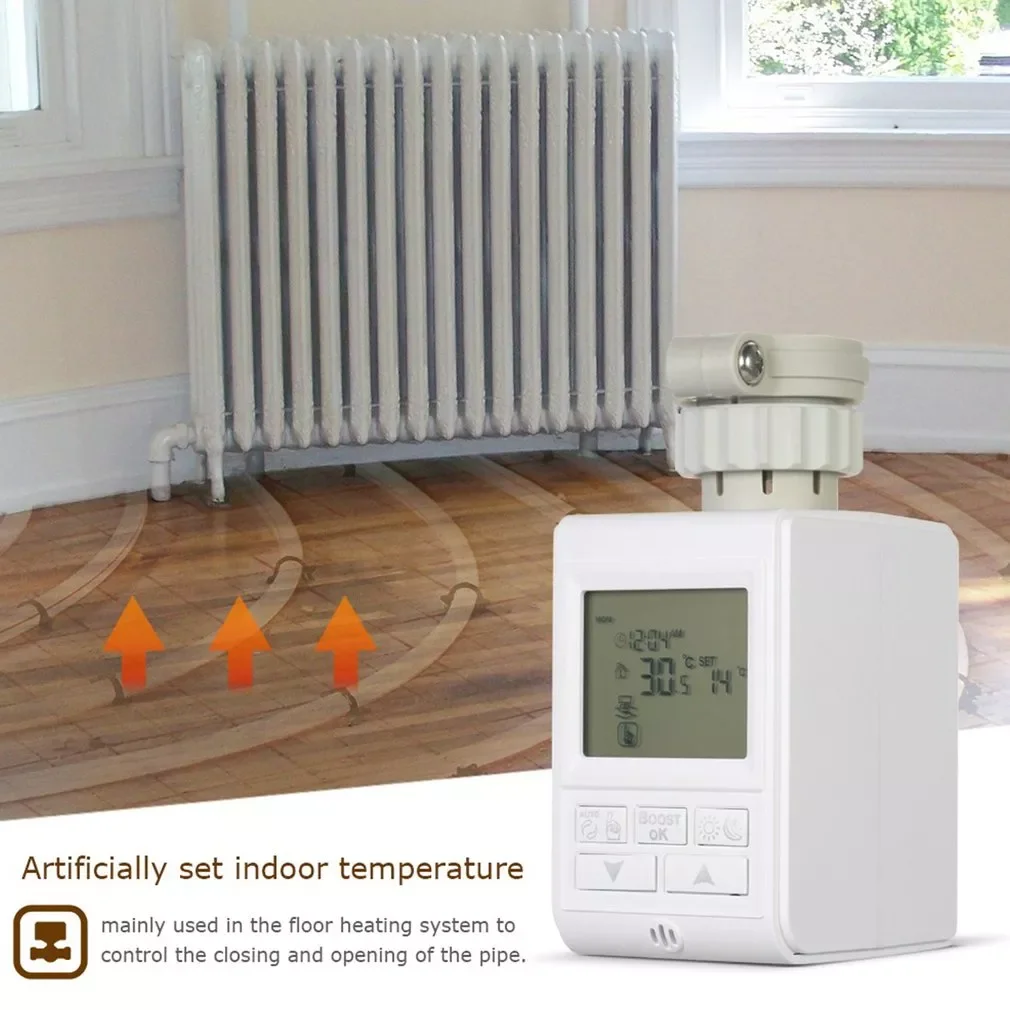Intelligent Digital Display Temperature Comfort Control Adjustable Timing Radiator 10RT Radiators Without Zigbee Function Valves
Intelligent Digital Display Temperature Comfort Control Adjustable Timing Radiator 10RT Radiators Without Zigbee Function Valves