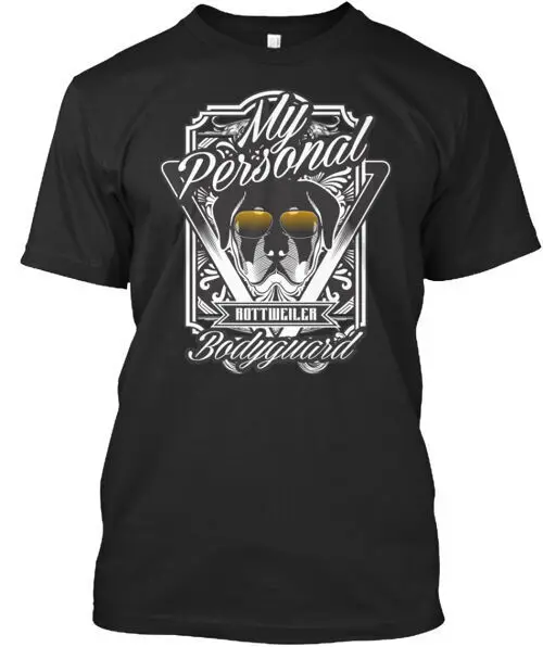 Футболка My Rottweiler Personal Bodyguard сделанная в США размеры от S до 5XL летние футболки с