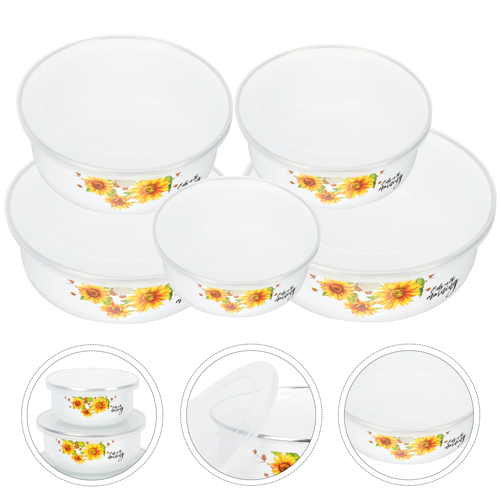 5 Pcs Enamel Covered Bowl Soup Serving Lunch Container Portable Food Kitchen Supplies Egg Mixing Bowls Set Lid
5 Pcs Enamel Covered Bowl Soup Serving Lunch Container Portable Food Kitchen Supplies Egg Mixing Bowls Set Lid