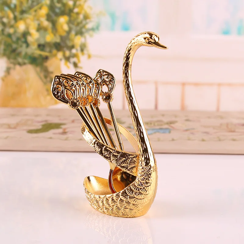 Creative Metal Craft Tableware Swan Fruit Fork Storage Kitchen Fashion Silver Swan Spoon Set
Creative Metal Craft Tableware Swan Fruit Fork Storage Kitchen Fashion Silver Swan Spoon Set