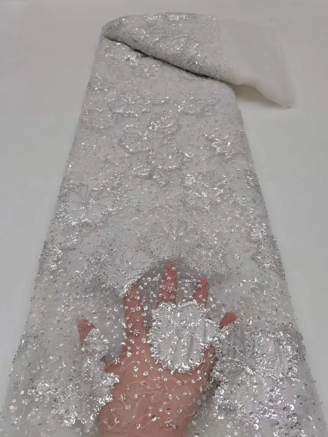 African Lace Fabric 2023 High Quality Lace White Nigerian Lace Fabrics Eleght Beads Sequins French Tulle Lace Fabric For Wedding
African Lace Fabric 2023 High Quality Lace White Nigerian Lace Fabrics Eleght Beads Sequins French Tulle Lace Fabric For Wedding