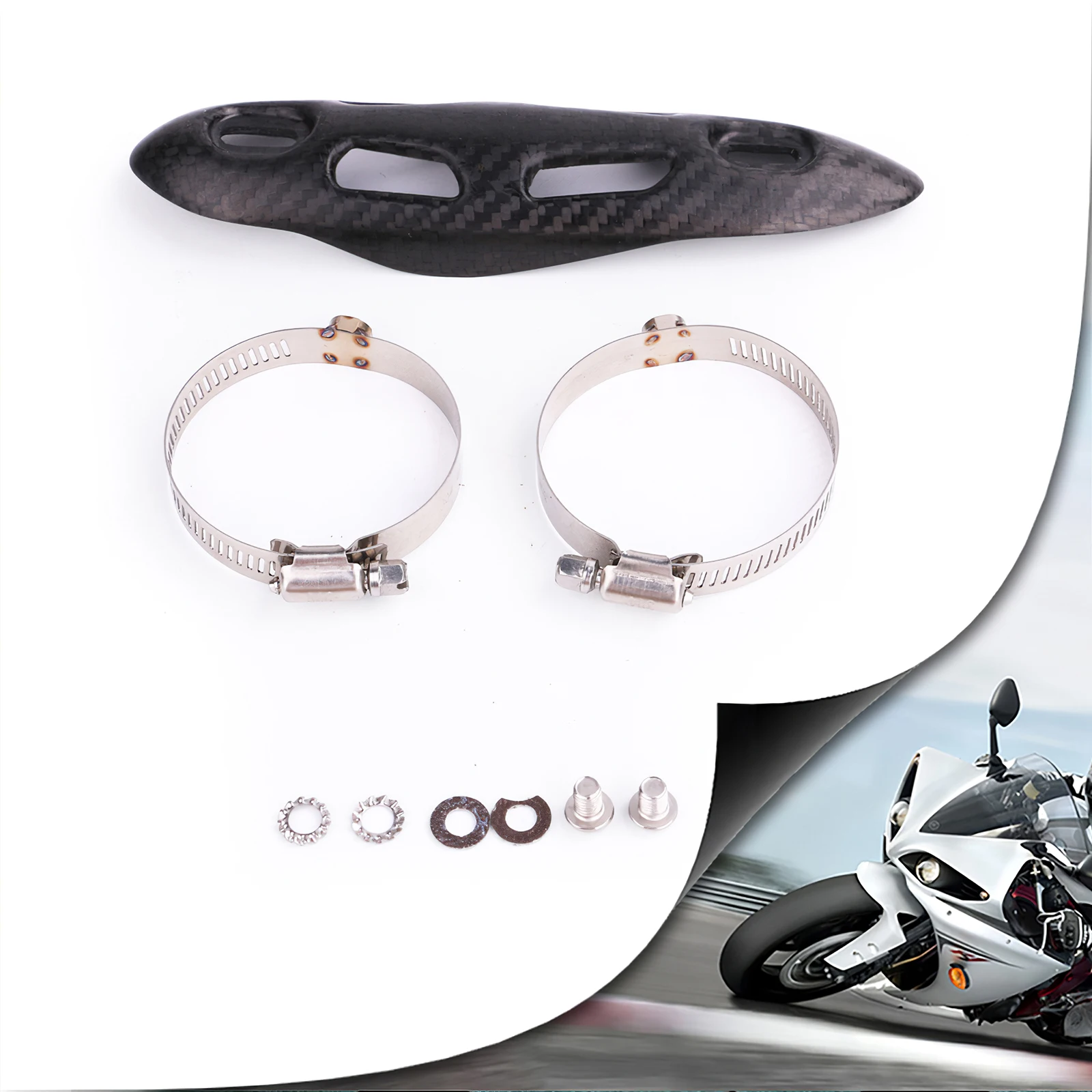 Motorcycle Modified Exhaust Pipe Anti-scald Cover Fittings Anti-scratch Middle Section Insulation Board Muffler Protective Cover
Motorcycle Modified Exhaust Pipe Anti-scald Cover Fittings Anti-scratch Middle Section Insulation Board Muffler Protective Cover