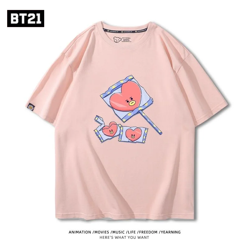 LINE BT21 Cartoon Short Sleeve Kawaii Summer Fashion Personality Comfortable Pure Cotton T-Shirt Lover Loose Trend Jacket Gift
LINE BT21 Cartoon Short Sleeve Kawaii Summer Fashion Personality Comfortable Pure Cotton T-Shirt Lover Loose Trend Jacket Gift