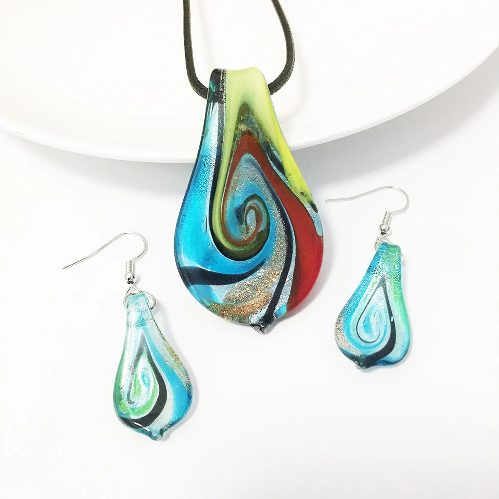 1PCS Chinese Style Murano Glass Leaf Pendant Necklace Handmade Sky Blue Whirlwind Pattern Sands Jewelry All-match Sweater Chain
1PCS Chinese Style Murano Glass Leaf Pendant Necklace Handmade Sky Blue Whirlwind Pattern Sands Jewelry All-match Sweater Chain