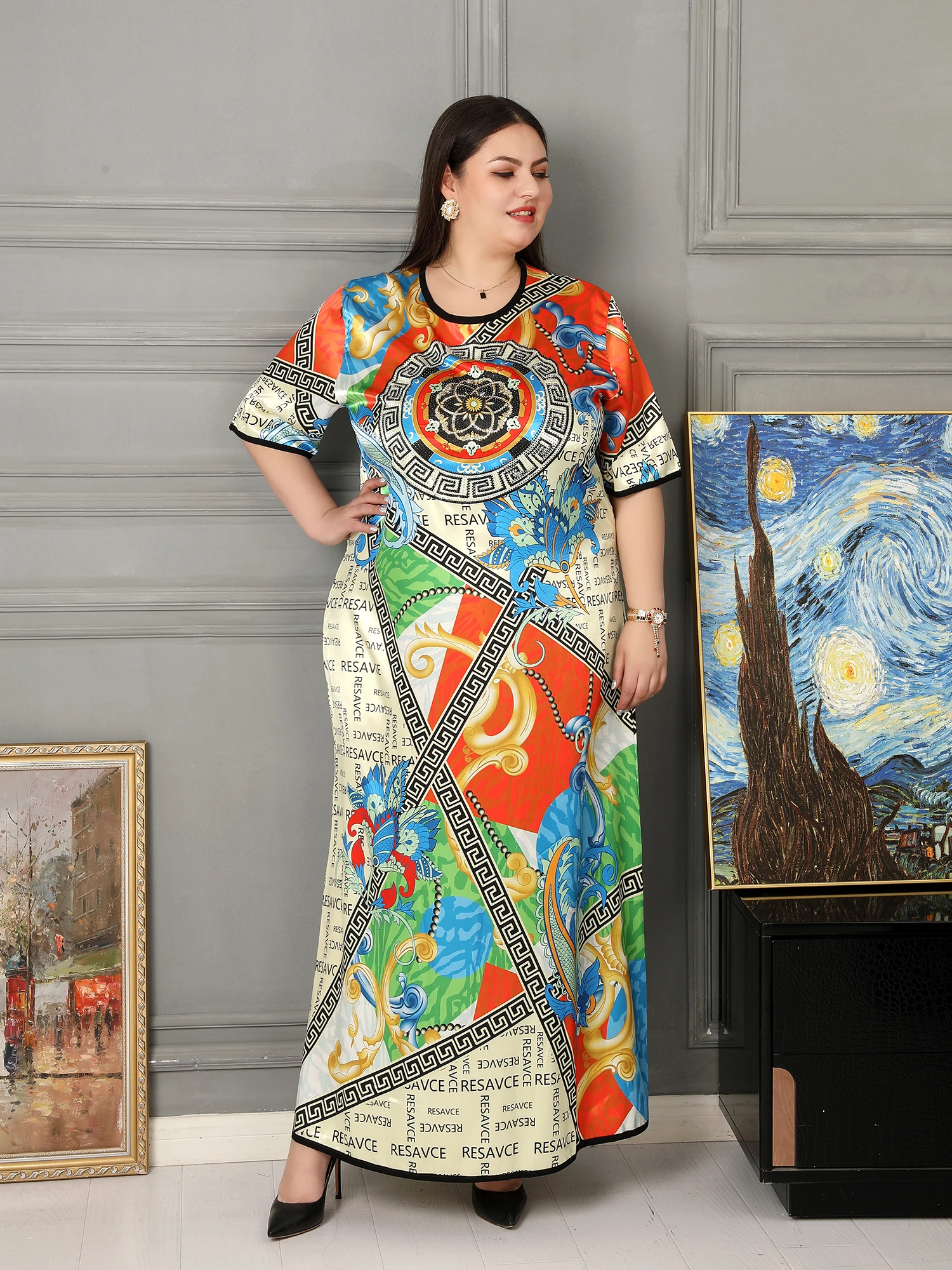 New Spring Multicolor Patchwork Digital Print Rhinestone Dress Arabic Style Muslim Dress Evening Dress Vestidos De Fiesta
New Spring Multicolor Patchwork Digital Print Rhinestone Dress Arabic Style Muslim Dress Evening Dress Vestidos De Fiesta