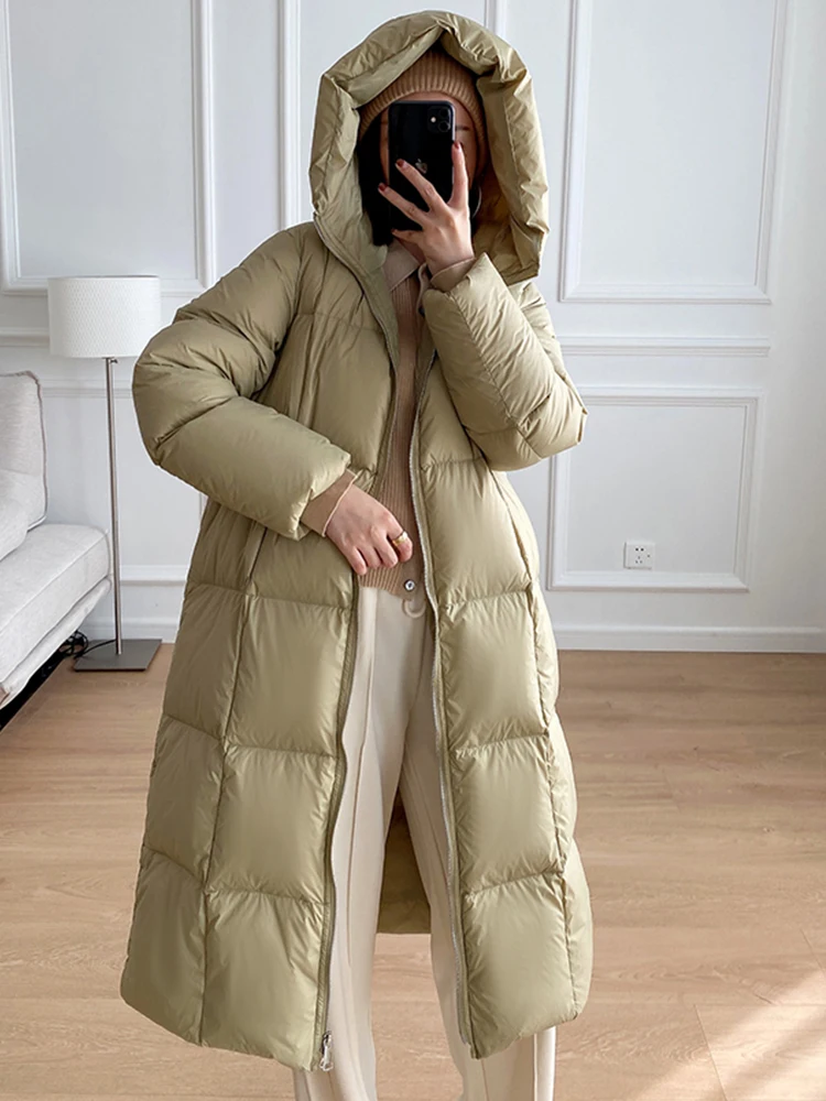 New 2022 Winter Women White Duck Down Jacket Long Design Casual Hooded Paraks Ultra Light Warm Puff Coat
New 2022 Winter Women White Duck Down Jacket Long Design Casual Hooded Paraks Ultra Light Warm Puff Coat