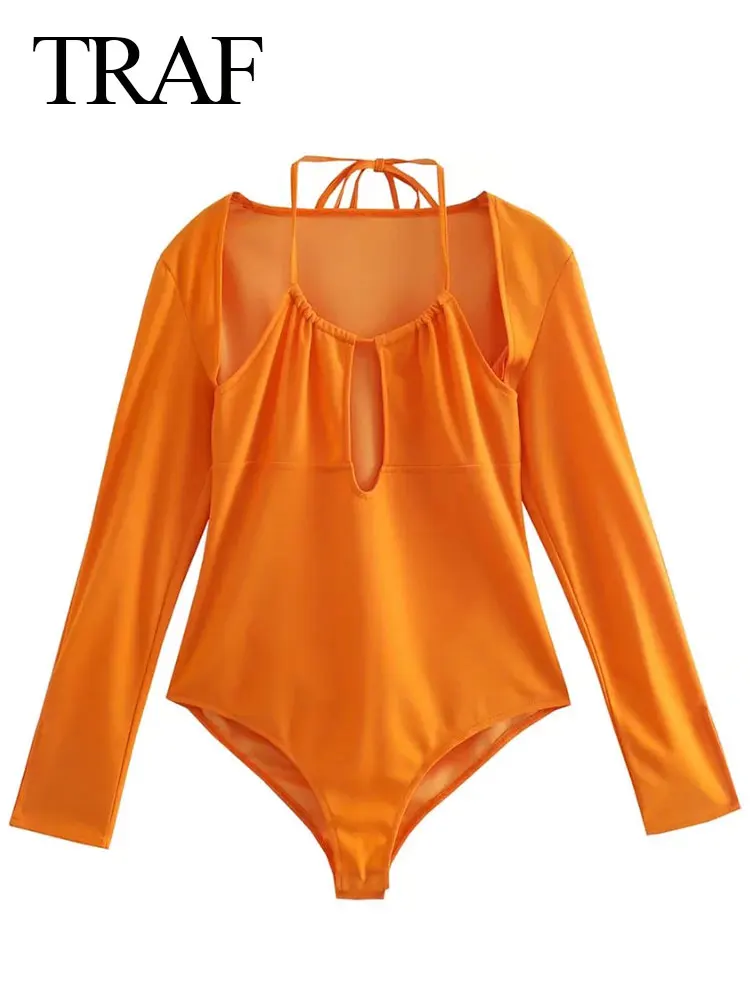 TRAF New Fashion Casual Slim Solid Color Halter Hollow Out Shoulder Long Sleeve Bodysuit Trendy Sexy Party Ladies Bodysuit
TRAF New Fashion Casual Slim Solid Color Halter Hollow Out Shoulder Long Sleeve Bodysuit Trendy Sexy Party Ladies Bodysuit