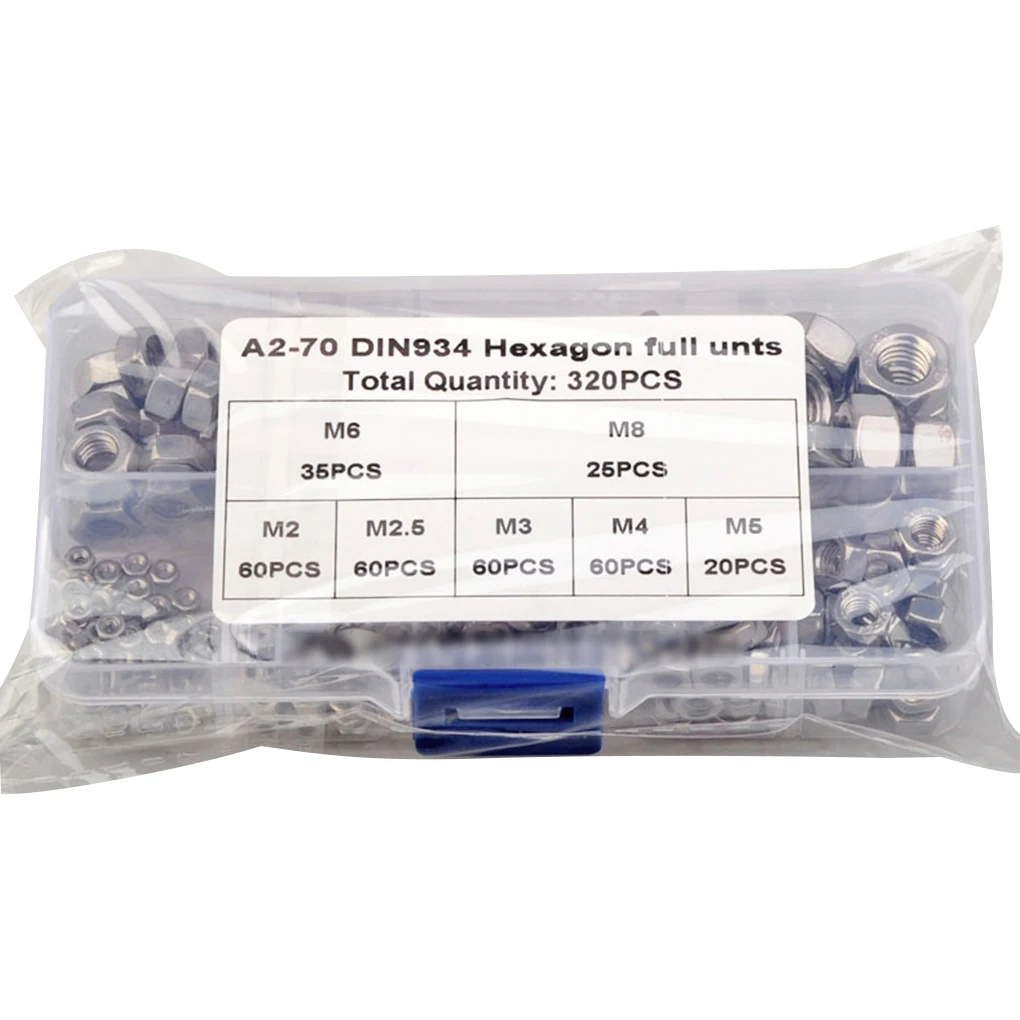 320 Pieces Locking Nuts Set Worker Fastener Components Stainless Steel Locknuts Parts Replace Component Fixing Accessory
320 Pieces Locking Nuts Set Worker Fastener Components Stainless Steel Locknuts Parts Replace Component Fixing Accessory