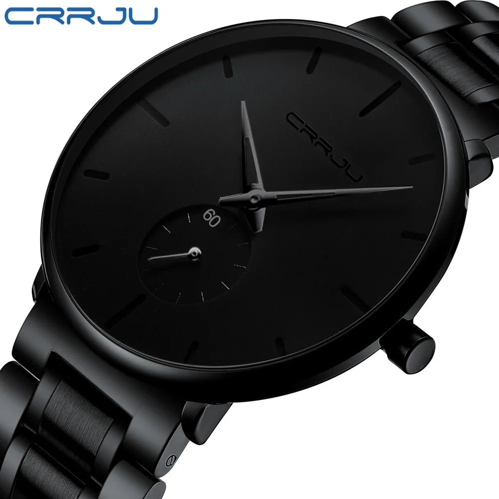 Watches for Men CRRJU Men's Fashion Black Stainless Steel Wrist Watch Waterproof Business Dress Watch for Men Relogio Masculino
Watches for Men CRRJU Men's Fashion Black Stainless Steel Wrist Watch Waterproof Business Dress Watch for Men Relogio Masculino
