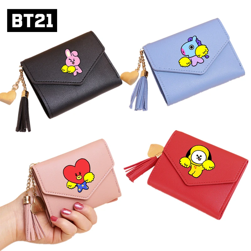 Kawaii Bt21 Wallet Kpop Card Holder Tassel Short Folding Wallet Cartoon Animals Portable Coin Purse Subway Bank Card Storage Bag
Kawaii Bt21 Wallet Kpop Card Holder Tassel Short Folding Wallet Cartoon Animals Portable Coin Purse Subway Bank Card Storage Bag