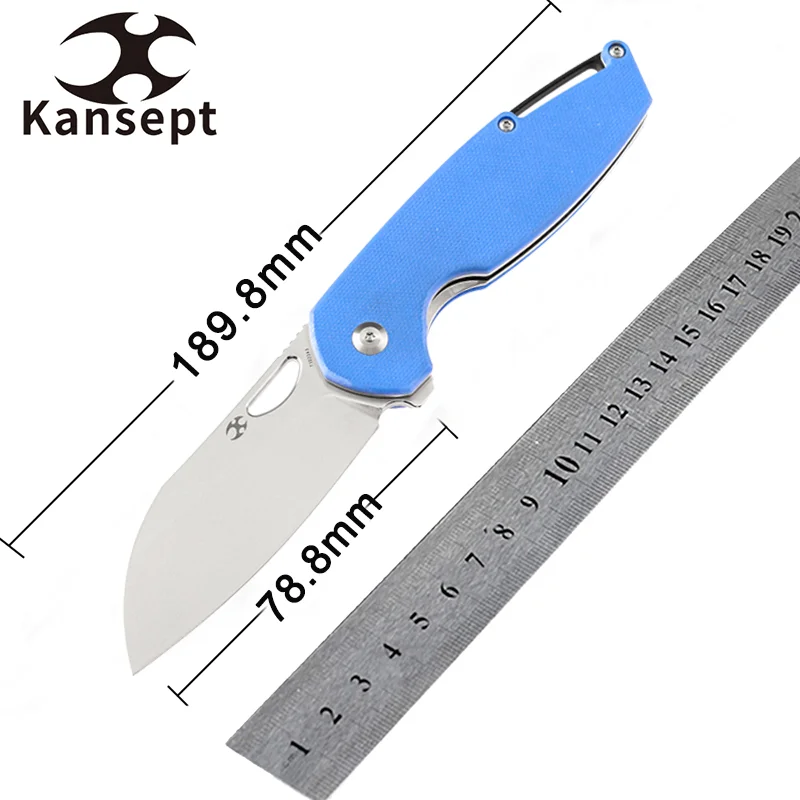 Складные ножи kansepмодель 6 T1022A3 лезвие 154 см с Голубой Ручкой G10 для кемпинга охоты