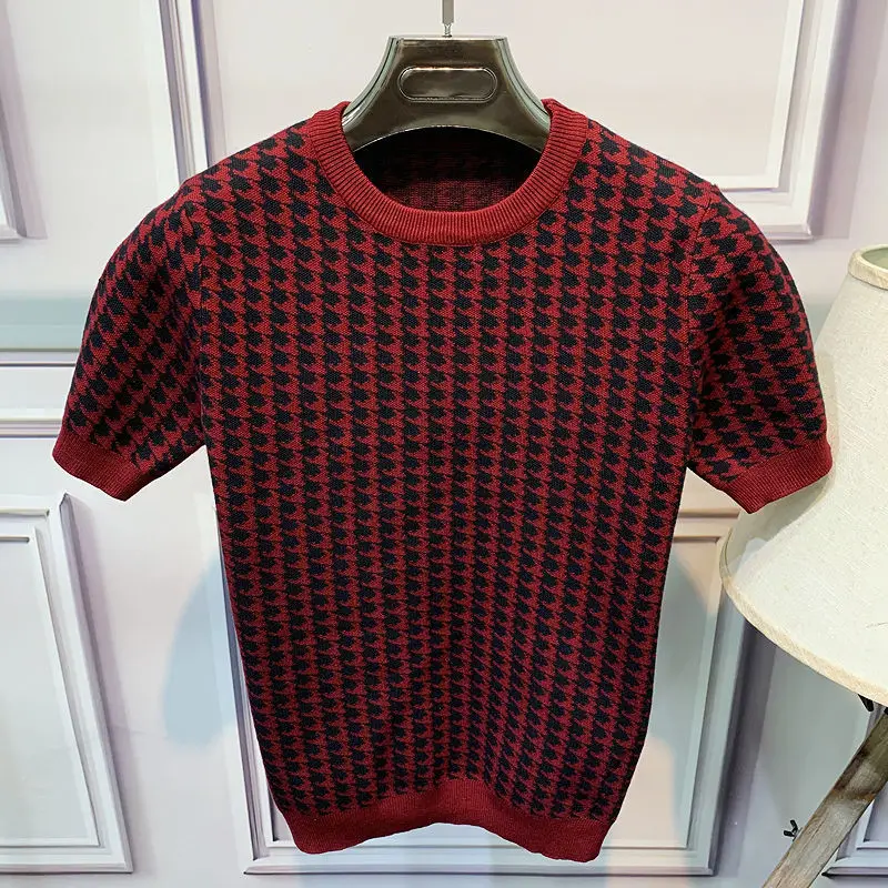 Fall/winter short sleeve knitwear crew neck men's jacket Korean slim handsome half sleeve sweater T-shirt
Fall/winter short sleeve knitwear crew neck men's jacket Korean slim handsome half sleeve sweater T-shirt