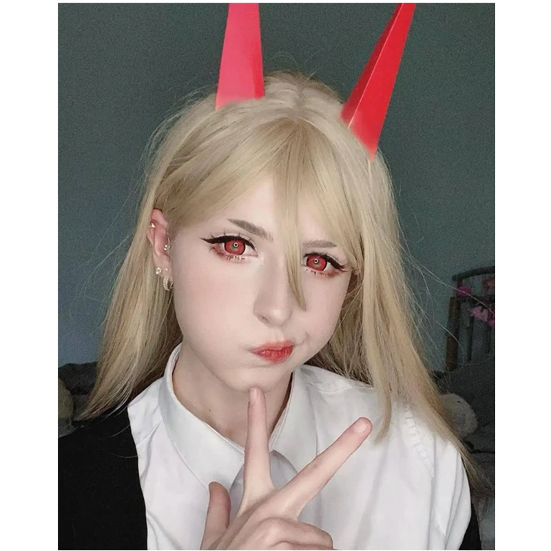 

chainsaw man anime pava cosply props costume chainsaw man devil's horn headgear halloween party dress up