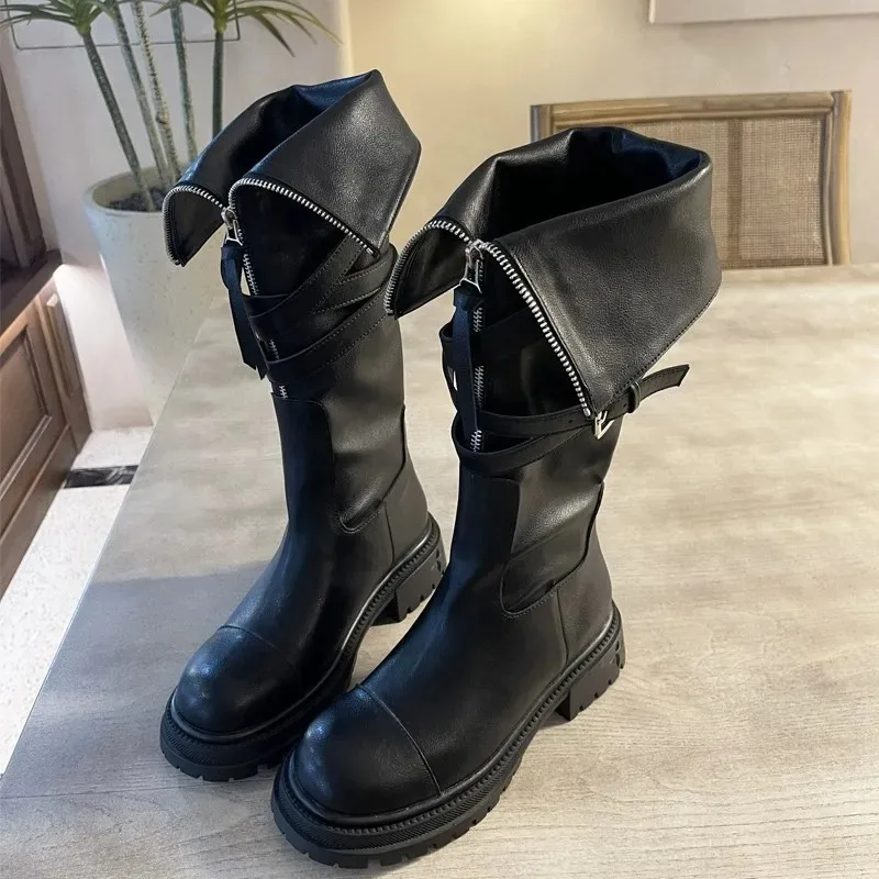 Women Chunky Platform Combat Booties Fashion Metal Buckle Decor Autumn Winter Boots Woman PU Leather Platform Motorcycle Boots
Women Chunky Platform Combat Booties Fashion Metal Buckle Decor Autumn Winter Boots Woman PU Leather Platform Motorcycle Boots