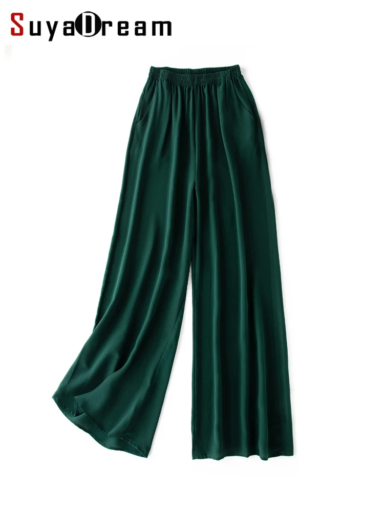SuyaDream Women Wide Leg Pants 100%Real Silk Solid Elastic Waisted Ankle-length 2022 Office Spring Autumn Chic Trousers Black
SuyaDream Women Wide Leg Pants 100%Real Silk Solid Elastic Waisted Ankle-length 2022 Office Spring Autumn Chic Trousers Black