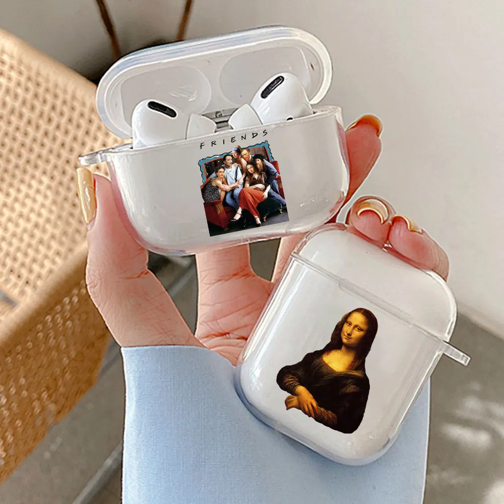 

Van Gogh Mona Lisa Art Earphone Case For AirPods 1 2 3 Pro clear Soft Silicone Bluetooth Earphone Wireless Charging Box cover