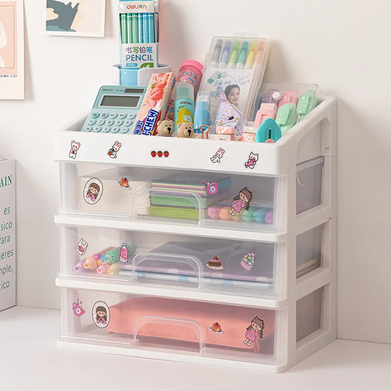 Desk Organizer Organizadores Cute Multi-storey Drawer Desktop Cosmetic Storage Box School Office Supply Transparent Stationery
Desk Organizer Organizadores Cute Multi-storey Drawer Desktop Cosmetic Storage Box School Office Supply Transparent Stationery