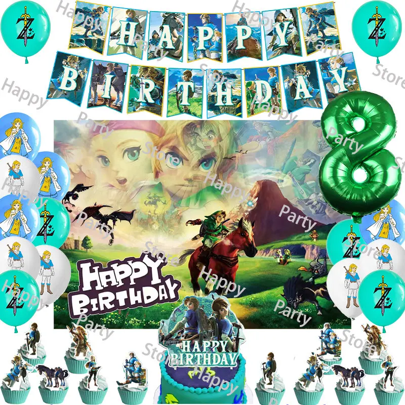 The Legend of Zelda Birthday Party Decorations Game Banners Ballons Cake Toppers Backdrop Children Birthday Supplies Baby Shower
The Legend of Zelda Birthday Party Decorations Game Banners Ballons Cake Toppers Backdrop Children Birthday Supplies Baby Shower
