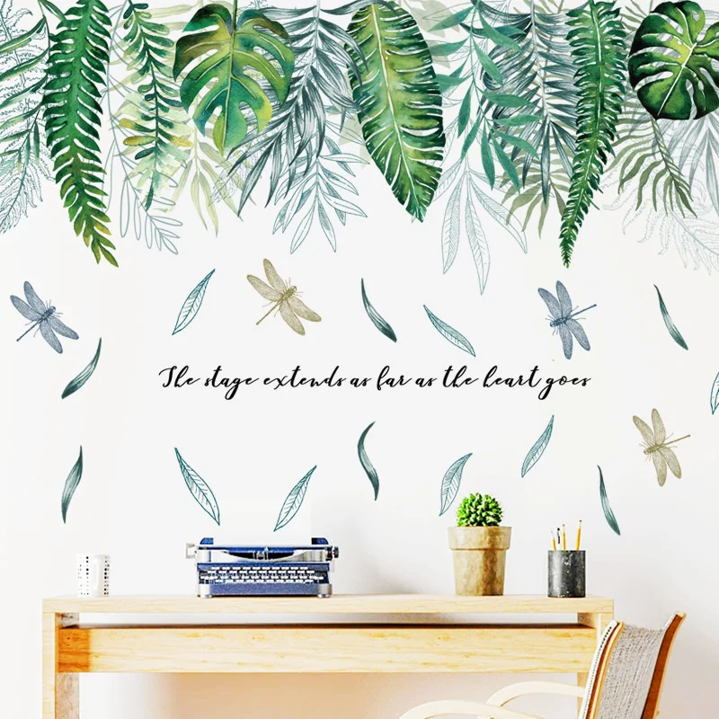 Wall stickers tropical green leaves literature and art bedroom living room dormitory self-adhesive wall stickers background
Wall stickers tropical green leaves literature and art bedroom living room dormitory self-adhesive wall stickers background