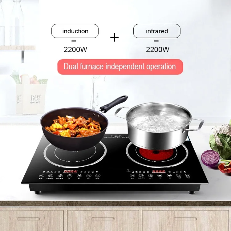 Home appliance built in & desktop 2 burner electric stove infrared cooker + induction cooker
Home appliance built in & desktop 2 burner electric stove infrared cooker + induction cooker