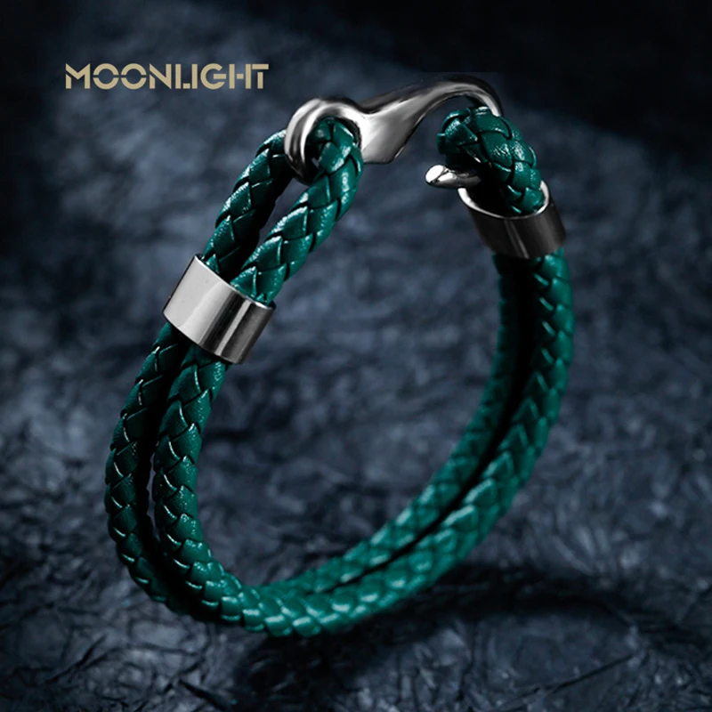 MOONLIGHT 6 Colors Leather Braided Double Layer Men's Bracelet Classic Hook Bracelet Punk Jewelry Handmade Gifts for Cool Boys
MOONLIGHT 6 Colors Leather Braided Double Layer Men's Bracelet Classic Hook Bracelet Punk Jewelry Handmade Gifts for Cool Boys