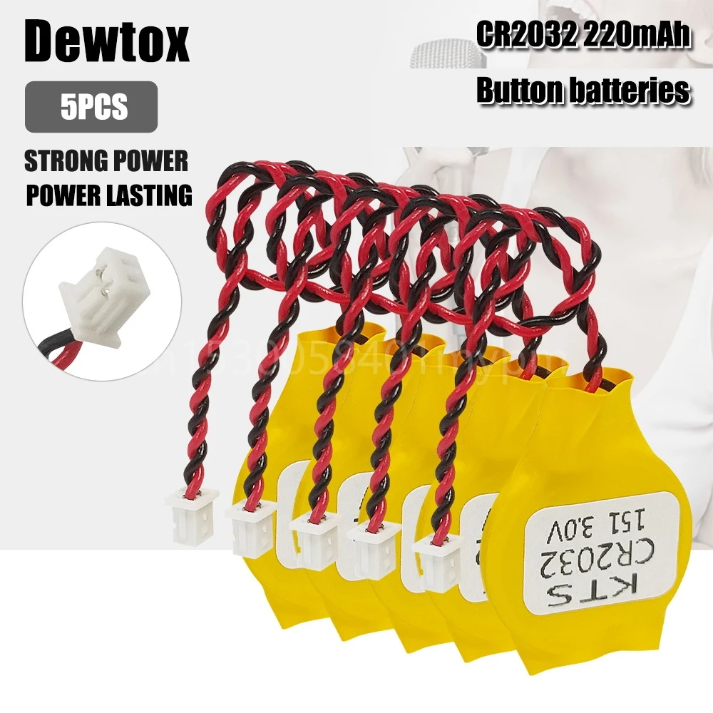 5PCS Dewtox CR2032 3V Motherboard CMOS Strip Line Lithium Battery for Notebook Desktop Motherboard Computer Lithium Battery
5PCS Dewtox CR2032 3V Motherboard CMOS Strip Line Lithium Battery for Notebook Desktop Motherboard Computer Lithium Battery