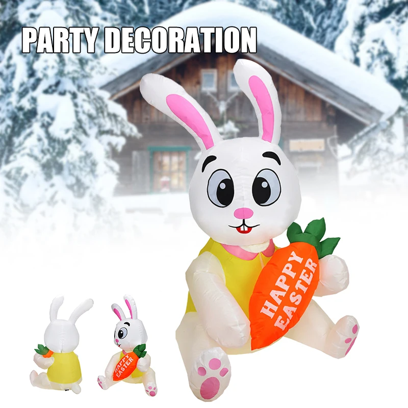 Lighted Easter Inflatable Bunny Holding Carrots 1.5m Height Rabbit Toy Outdoor Indoor Easter Holiday Decorations For Children
Lighted Easter Inflatable Bunny Holding Carrots 1.5m Height Rabbit Toy Outdoor Indoor Easter Holiday Decorations For Children