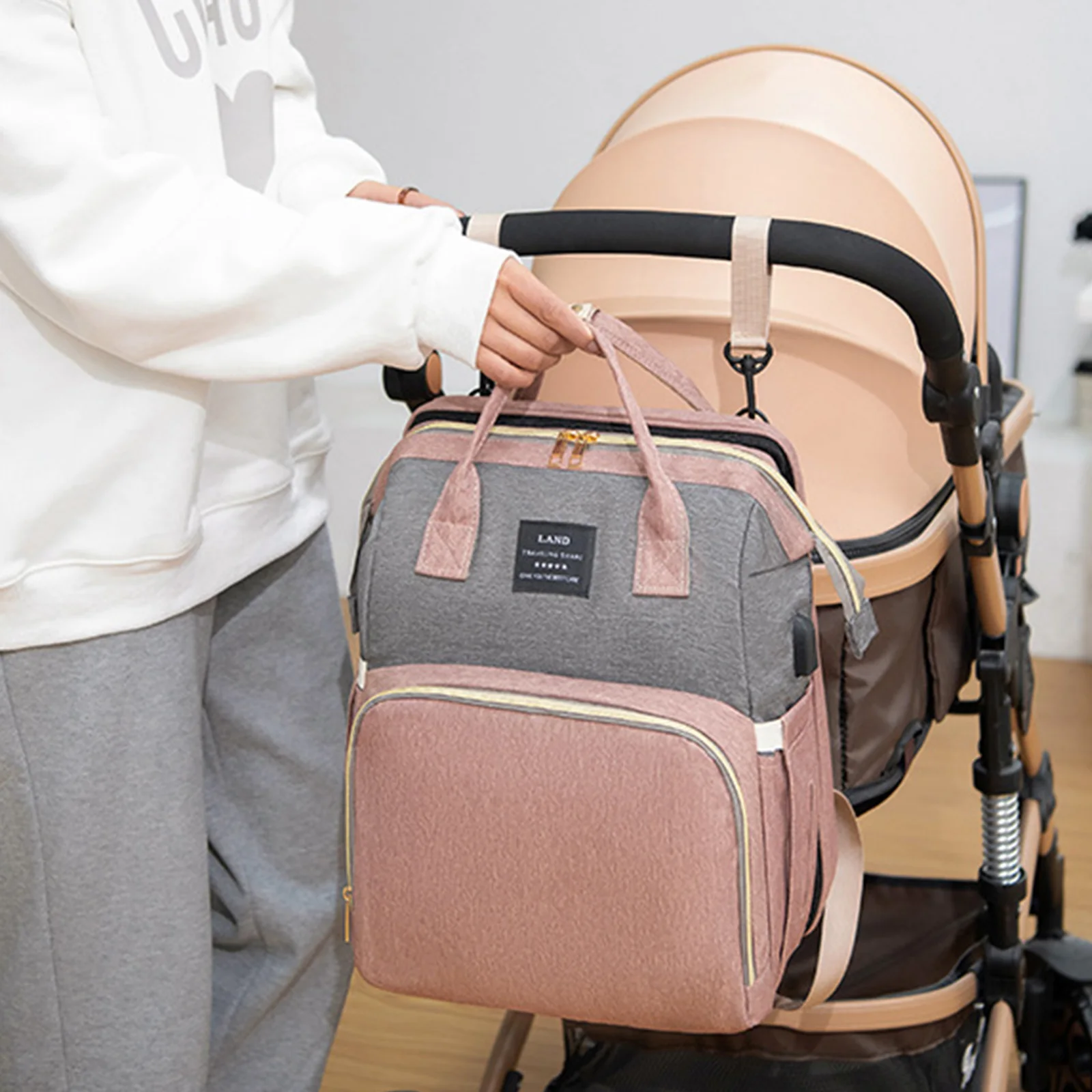 3 In 1 Baby Diaper Bag Foldable Baby Bed Travel Bag with USB Charge Diaper Bag Backpack with Changing Bed Bag For Mom Backpack
3 In 1 Baby Diaper Bag Foldable Baby Bed Travel Bag with USB Charge Diaper Bag Backpack with Changing Bed Bag For Mom Backpack