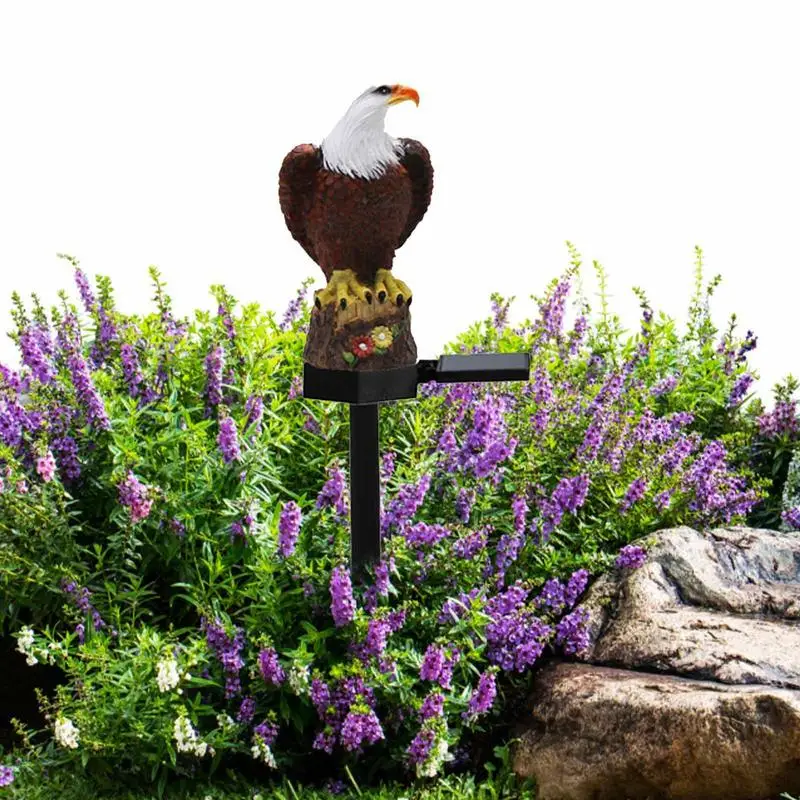 

Solar Eagle Ground Plug Lawn Lamp Ornament Eagle Figurine Garden Light Glowing Eagle Statue Decorating Outdoor Courtyard Light