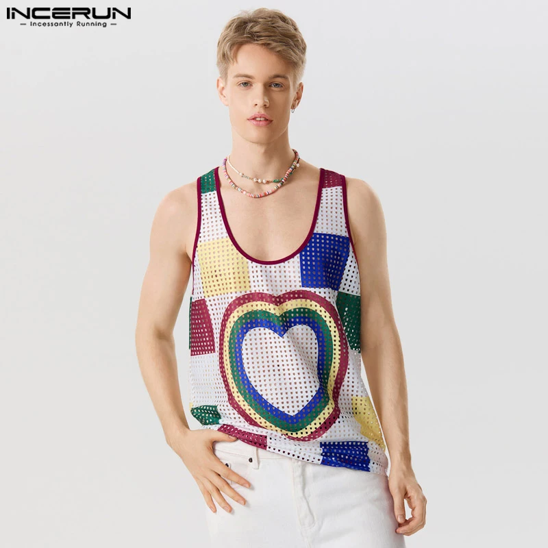 Men Tank Tops Mesh Transparent Hollow Out Printing O-neck Sexy Sleeveless Vests Men Streetwear 2023 Fashion Men Clothing INCERUN
Men Tank Tops Mesh Transparent Hollow Out Printing O-neck Sexy Sleeveless Vests Men Streetwear 2023 Fashion Men Clothing INCERUN