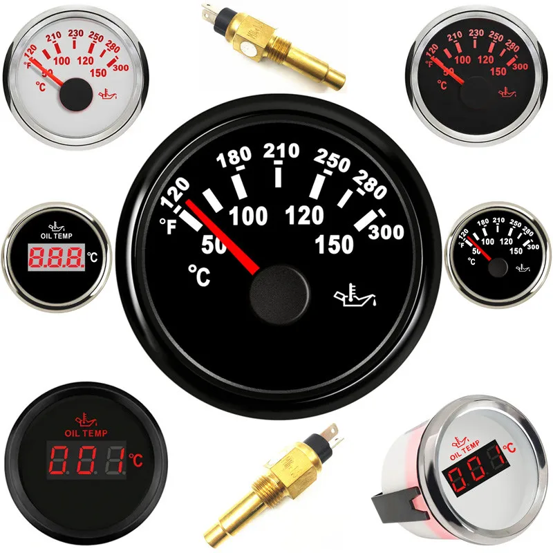 Auto 52mm Pointer Oil Temperature Gauges 50-150Degree Show Marine Devices M14x1.5 M16x1.5 Oil Temp Sensors Sending Unit 9-32vdc
Auto 52mm Pointer Oil Temperature Gauges 50-150Degree Show Marine Devices M14x1.5 M16x1.5 Oil Temp Sensors Sending Unit 9-32vdc