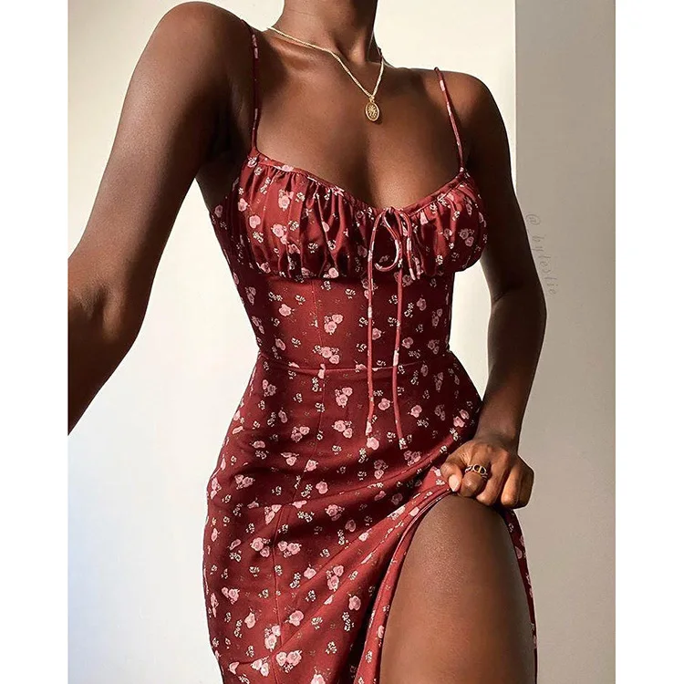 2022 Summer New Women's Va Va Voom Temperament Split Skirt with Shoulder Straps Floral Slim Elegant Spice Lace-up Ladies Dress
2022 Summer New Women's Va Va Voom Temperament Split Skirt with Shoulder Straps Floral Slim Elegant Spice Lace-up Ladies Dress