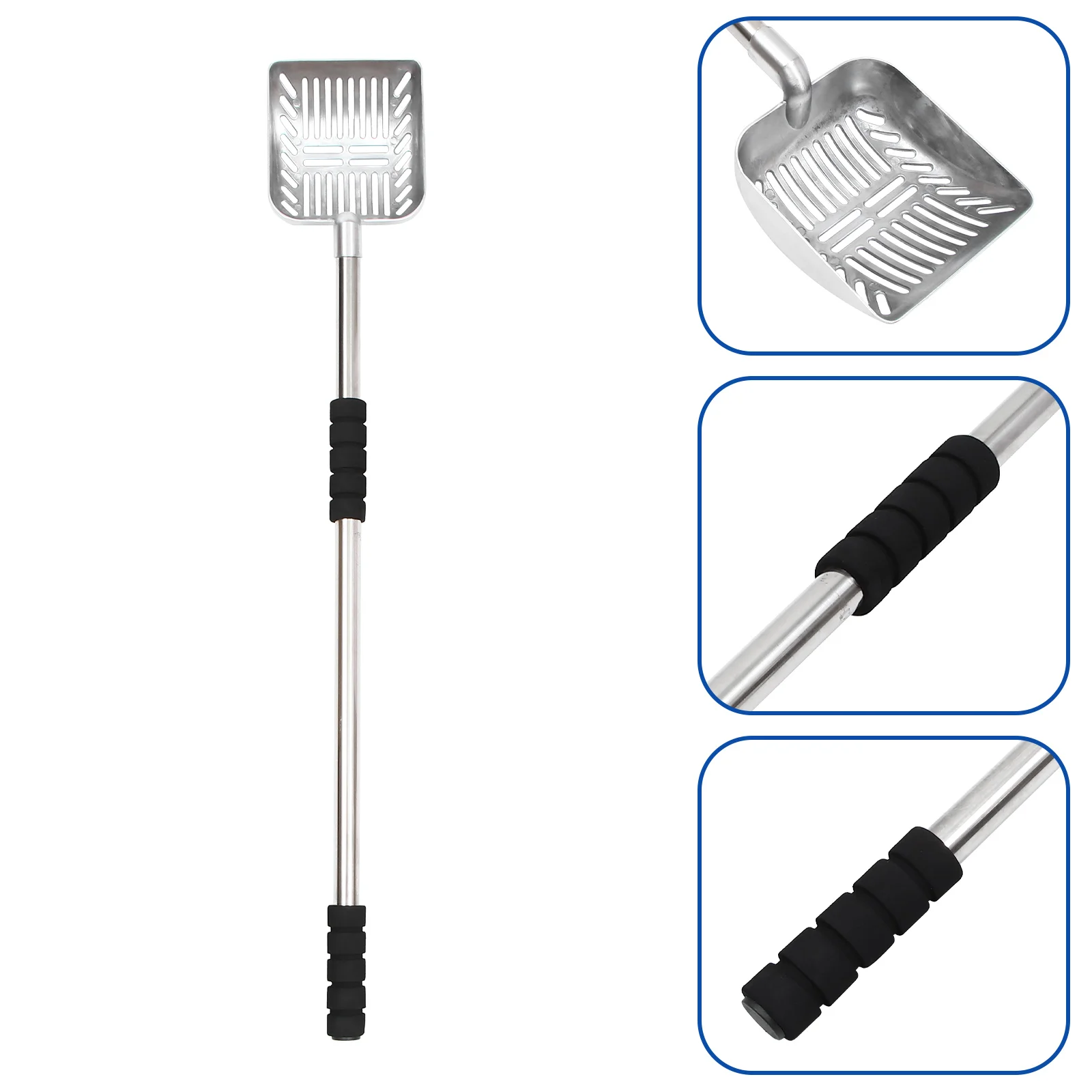 

Cat Litter Scoop Telescopic Long Handle Metal Cat Litter Scooper Metal Scooper Poop Sifting Heavy Duty Cat Litter Scooper Cat