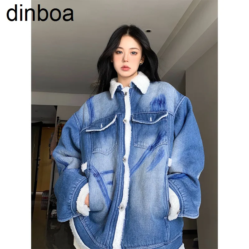 Dinboa-denim Winter Jacket Women Fleece Vintage Velvet Coat Cowboy Oversized Streetwear Pattern Winter Clothes 2022 Korean Top
Dinboa-denim Winter Jacket Women Fleece Vintage Velvet Coat Cowboy Oversized Streetwear Pattern Winter Clothes 2022 Korean Top