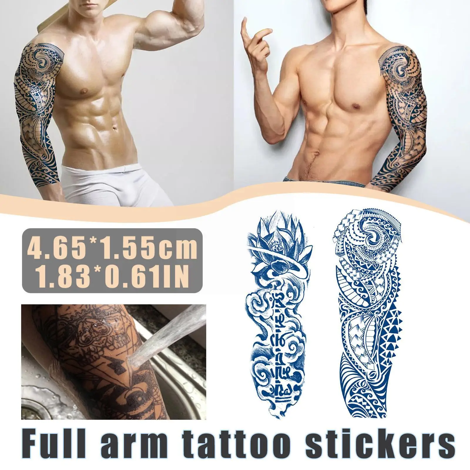 Тату-наклейки на всю руку, мужской Племенной тотем, водостойкая Большая татуировка, временные Временные татуировки для тела, Временные худо...
Тату-наклейки на всю руку, мужской Племенной тотем, водостойкая Большая татуировка, временные Временные татуировки для тела, Временные худо...