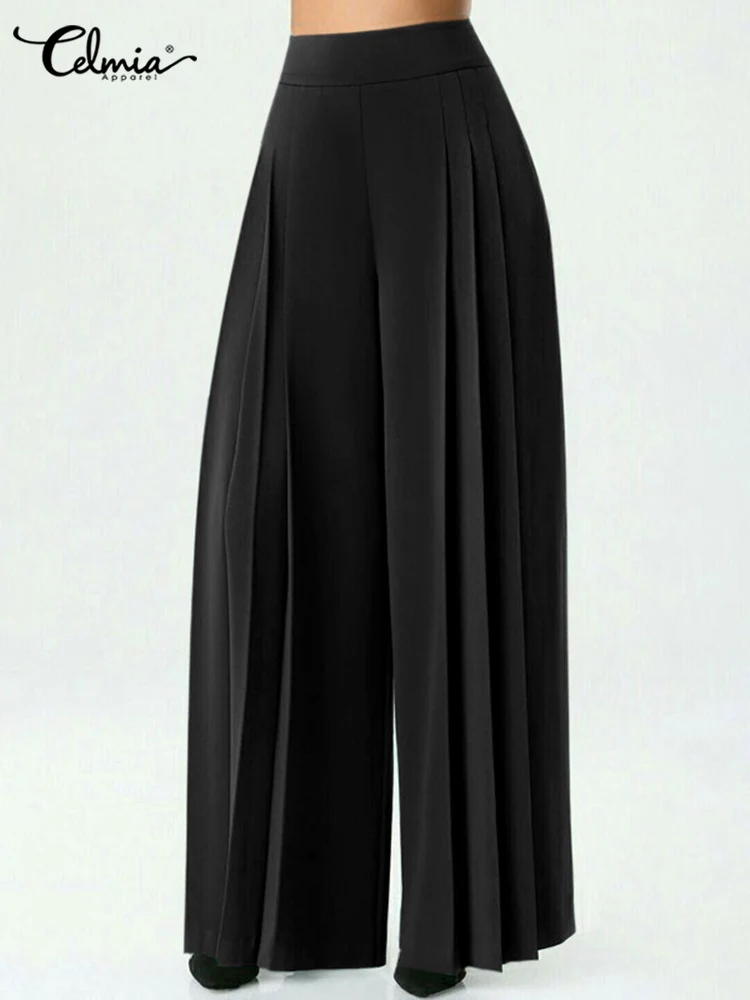 Celmia Women Elegant Wide Leg Pants Casual Solid Long Trousers Pleated Party Pants 2022 Fashion Elastic High Waist Thin Pantalon
Celmia Women Elegant Wide Leg Pants Casual Solid Long Trousers Pleated Party Pants 2022 Fashion Elastic High Waist Thin Pantalon