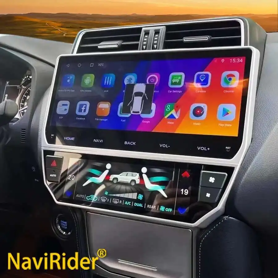 Автомобильный DVD-плеер Carplay, 12,3 дюйма, Android 13,0, 8 ГБ + 256 ГБ, для Toyota Land Cruiser Prado 150, 2018-2022, GPS, Wi-Fi, Bluetooth, радио