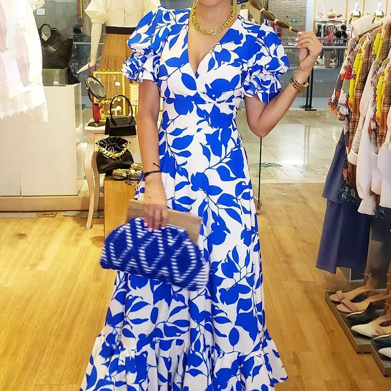 Mandylandy Women Elegant Floral Print Bohemian Dress Fashion Female Y2K Short Puff Sleeve V Neck High Waist Long Ruffle Dress
Mandylandy Women Elegant Floral Print Bohemian Dress Fashion Female Y2K Short Puff Sleeve V Neck High Waist Long Ruffle Dress