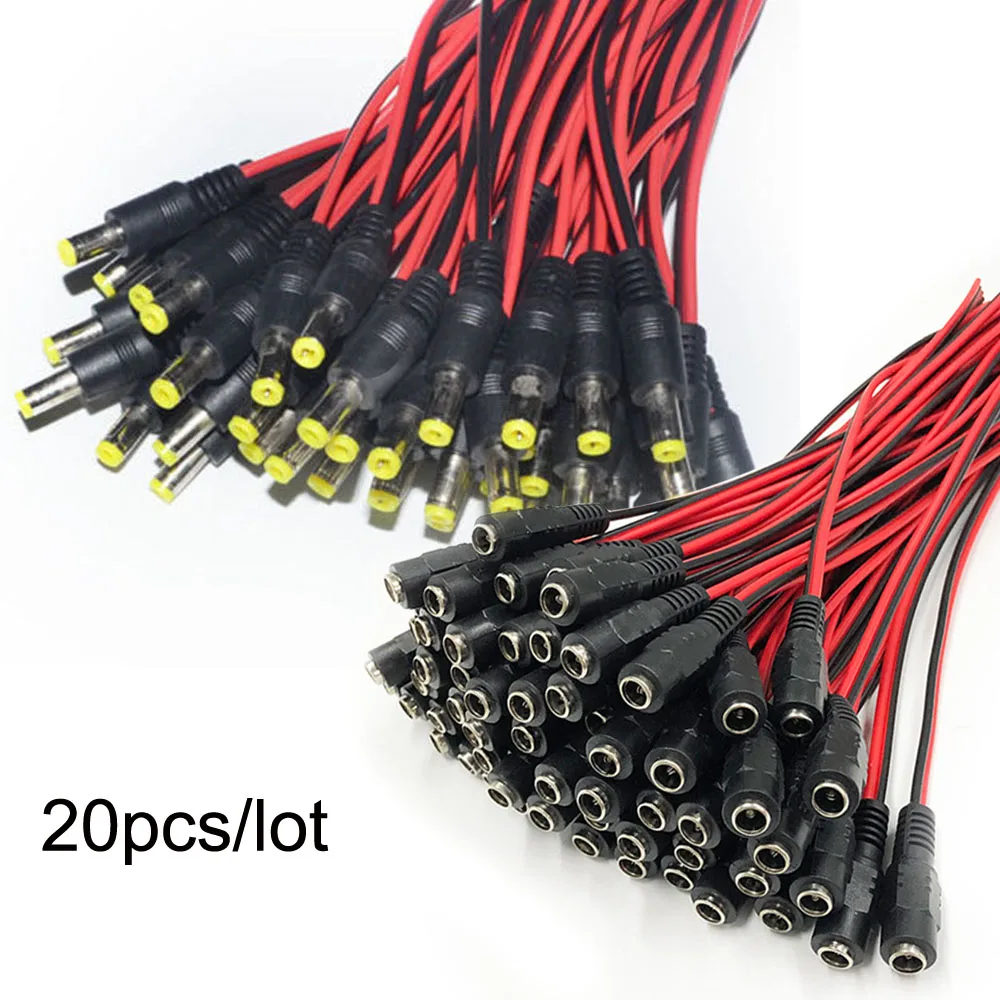 20pcs/Lot 1.8A 2.1x5.5mm Male +Female Plug 12V Dc Power Pigtail Cable Jack For CCTV Camera Connector Tail Extension 12V
20pcs/Lot 1.8A 2.1x5.5mm Male +Female Plug 12V Dc Power Pigtail Cable Jack For CCTV Camera Connector Tail Extension 12V