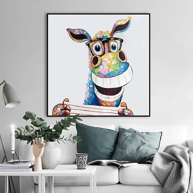 Cartoon Animal Sing Music Horse Square Bedroom Home Decor Handmade Acrylic Painting
Cartoon Animal Sing Music Horse Square Bedroom Home Decor Handmade Acrylic Painting