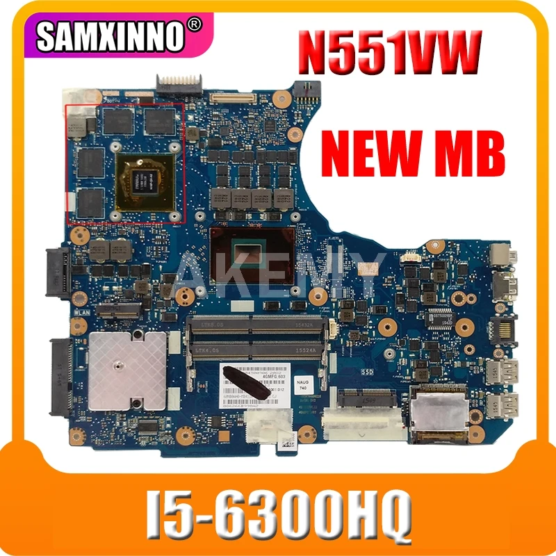 Материнская плата Akemy N551VW GTX960M/2G I5-6300HQ для ноутбука ASUS N551 G551 N551V G551V N551VW G551VW FX551V FX51VW 90NB0AH0-R00050
Материнская плата Akemy N551VW GTX960M/2G I5-6300HQ для ноутбука ASUS N551 G551 N551V G551V N551VW G551VW FX551V FX51VW 90NB0AH0-R00050